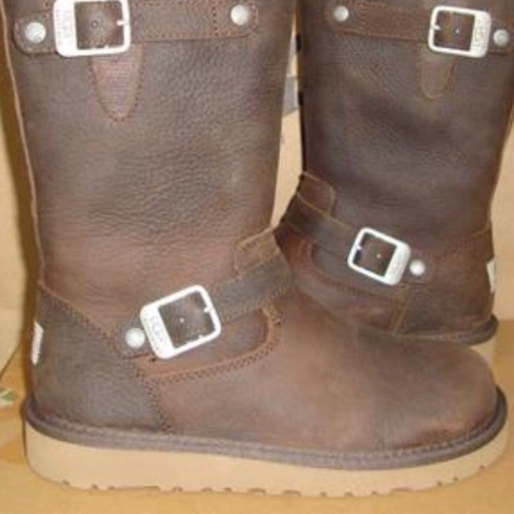 UGG Australia Kids  Brown Toast Leather Boots